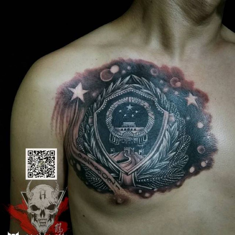 07式警徽纹身图片