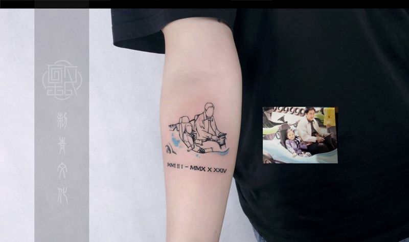 简笔纹身图片_手臂几何纹身图案