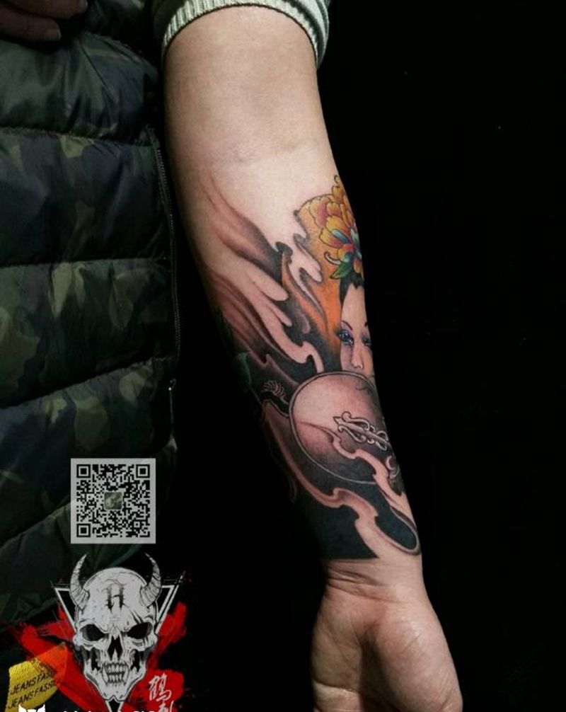 艺妓纹身图片_手臂纹身图案