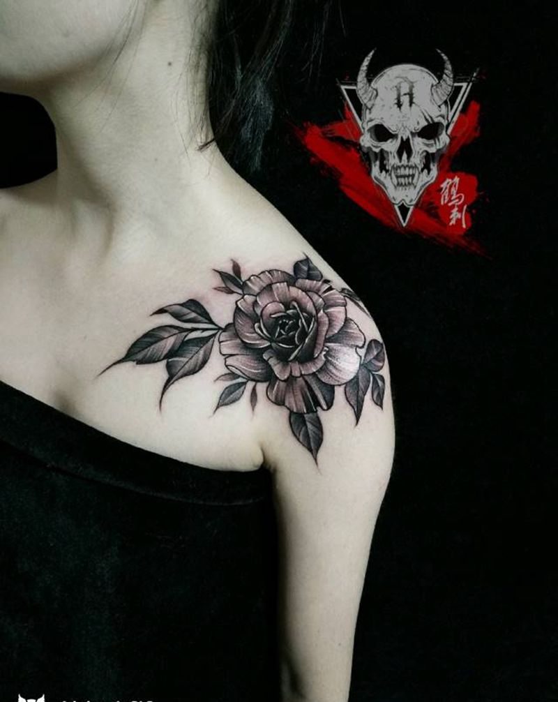 素花纹身图片_点刺纹身图案