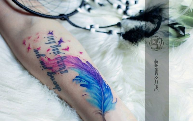 小臂(字母非本店作品)纹身图片_手臂水彩水墨纹身图案