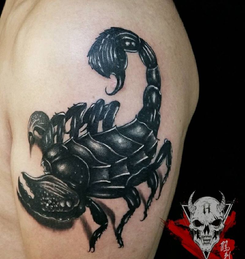 蝎子纹身图片_手臂纹身图案