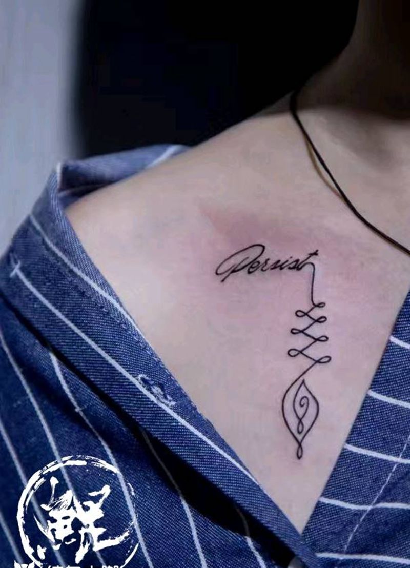 锁骨纹身图片_肩部清新字符图腾原创成品纹身图案