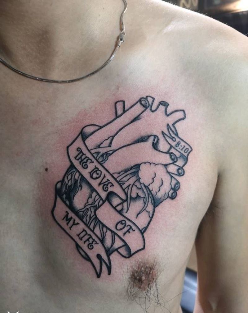 胸部(未完成)纹身图片_胸部新传统老传统纹身图案