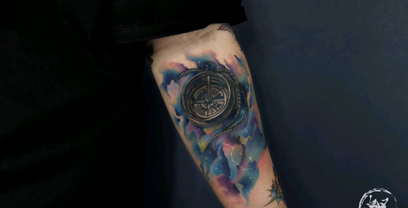 翻新/泼墨风(小臂)纹身图片_手臂水墨纹身图案