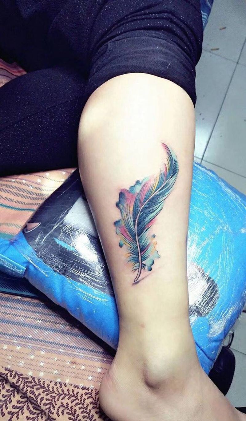 羽毛纹身图片