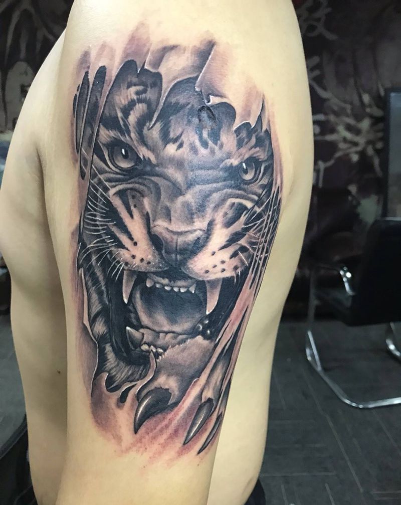 虎纹身图片