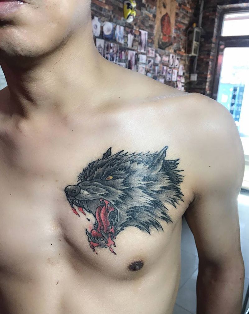 狼纹身图片