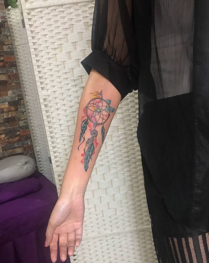 捕梦网纹身图片