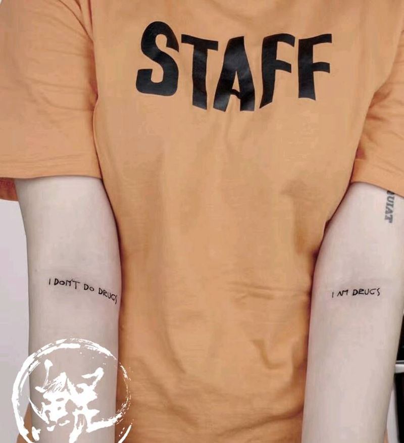 小臂纹身图片_手臂清新字符图腾原创成品纹身图案