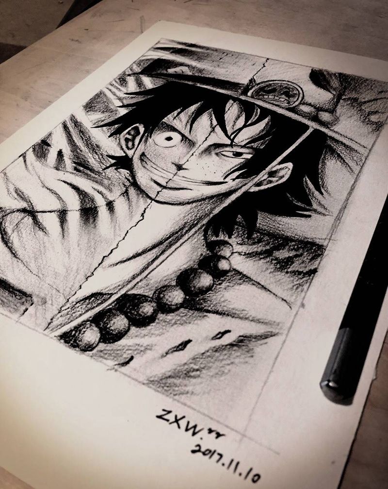 海贼王纹身图片_习俗传统人物原创手稿手臂纹身图案