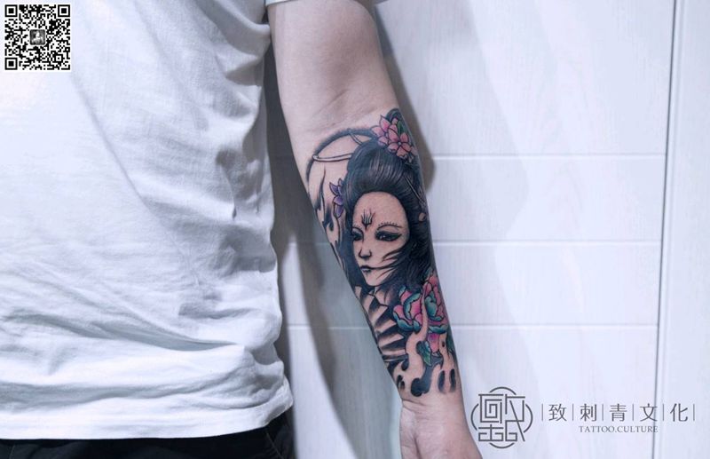 小臂内测(修改纹身)纹身图片_手臂传统肖像清新字符人物植物静物原创成品纹身图案