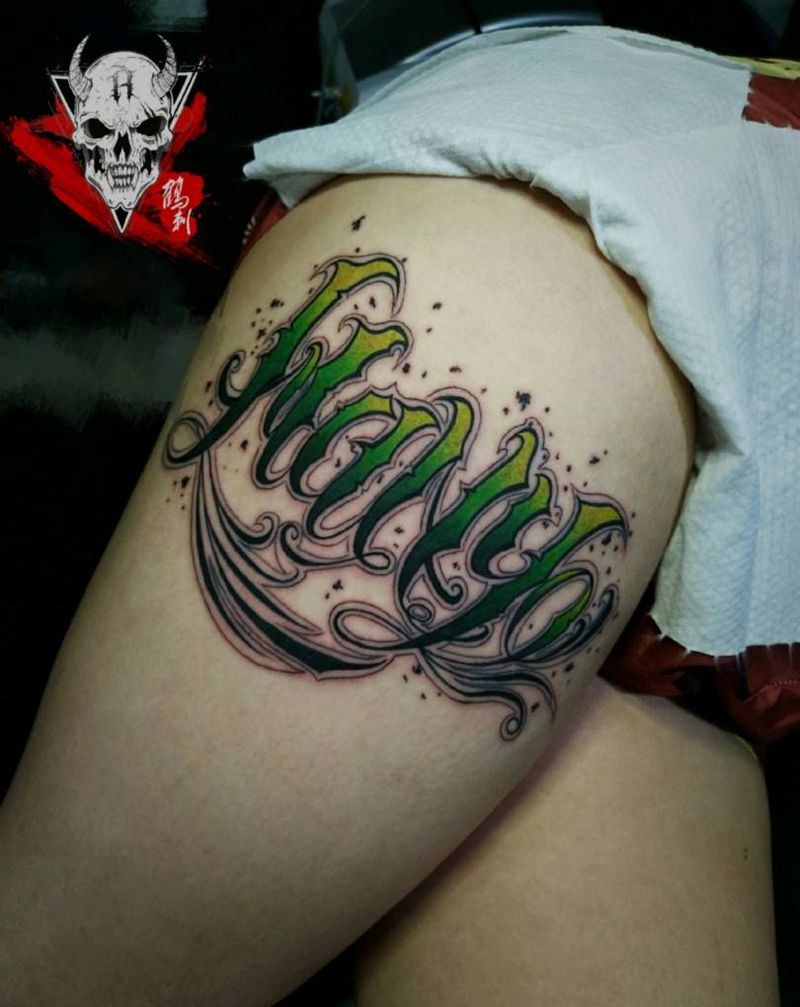 花体纹身图片_花体字纹身图案