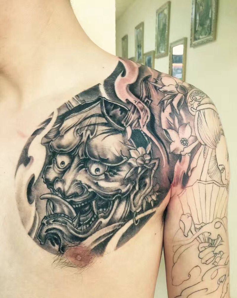 般若半甲纹身图片