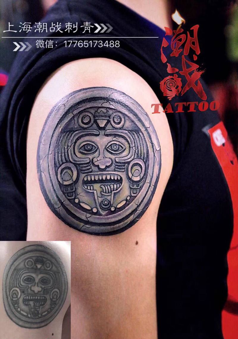 美化纹身图片_手臂欧美写实图腾美化纹身图案