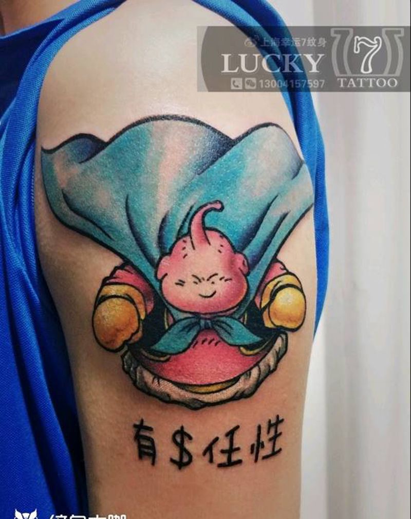 卡通|七龙珠|布欧|幸运7纹身纹身图片_手臂卡通彩色成品纹身图案