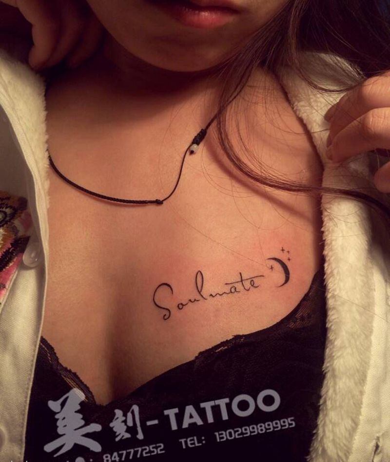 小性感纹身图片_胸部欧美字符原创纹身图案