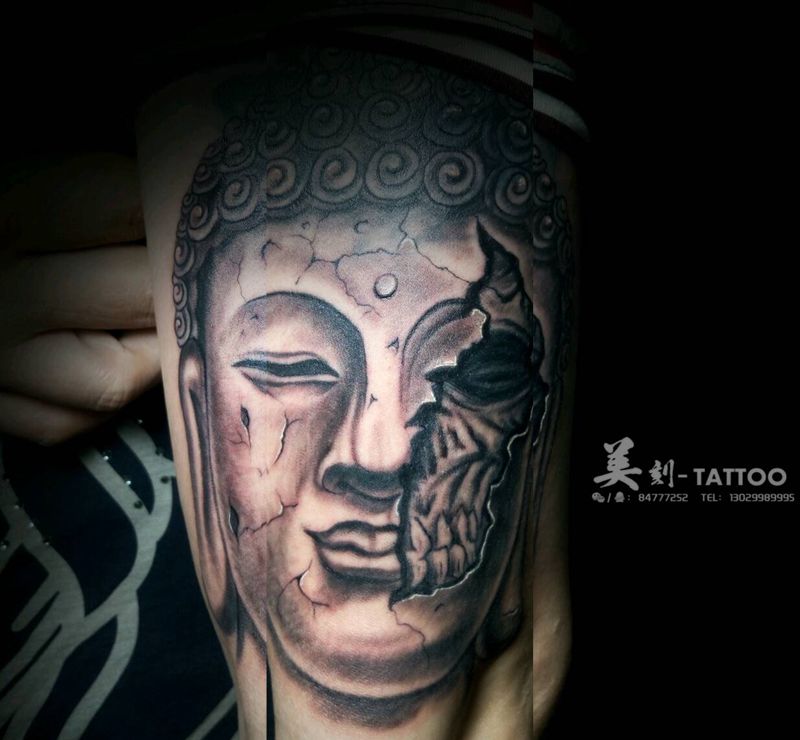 佛与魔纹身图片_手臂传统鬼神宗教成品纹身图案