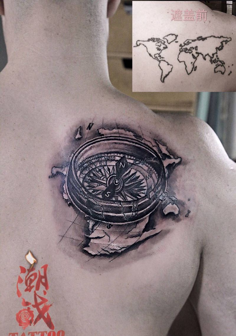 遮盖纹身图片_成品背部欧美遮盖纹身图案