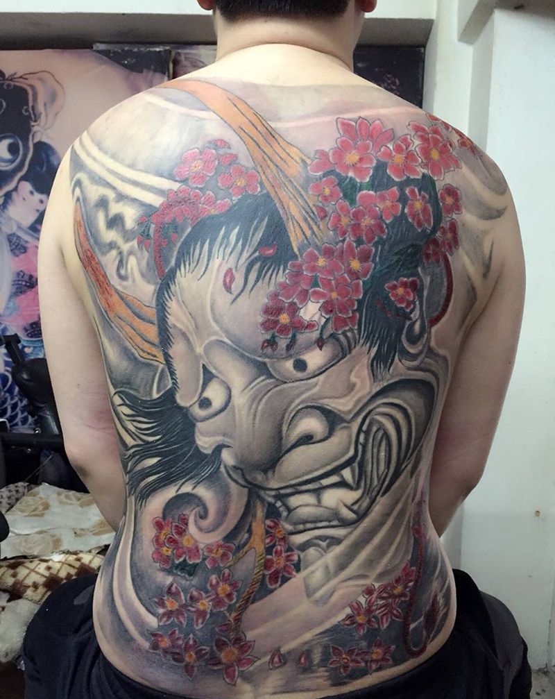 满背般若纹身纹身图片