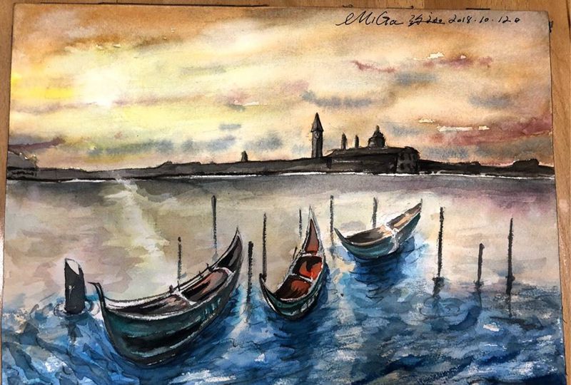 陪你走遍天涯纹身图片_水彩水墨纹身图案