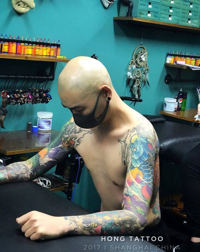 鲤鱼和菩萨纹身图片