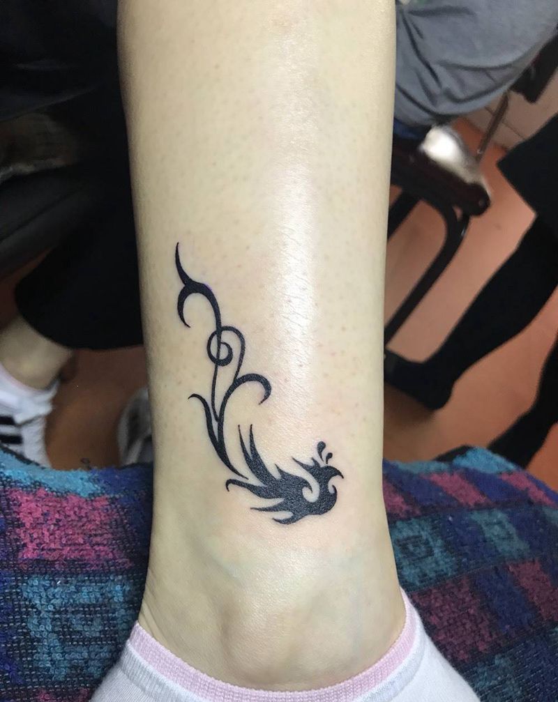 图腾凤凰纹身图片