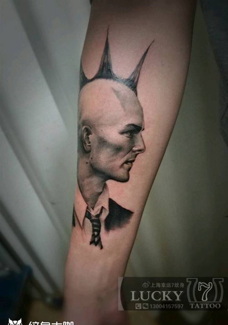 欧美|写实|肖像|幸运7纹身纹身图片_手臂欧美肖像写实成品纹身图案