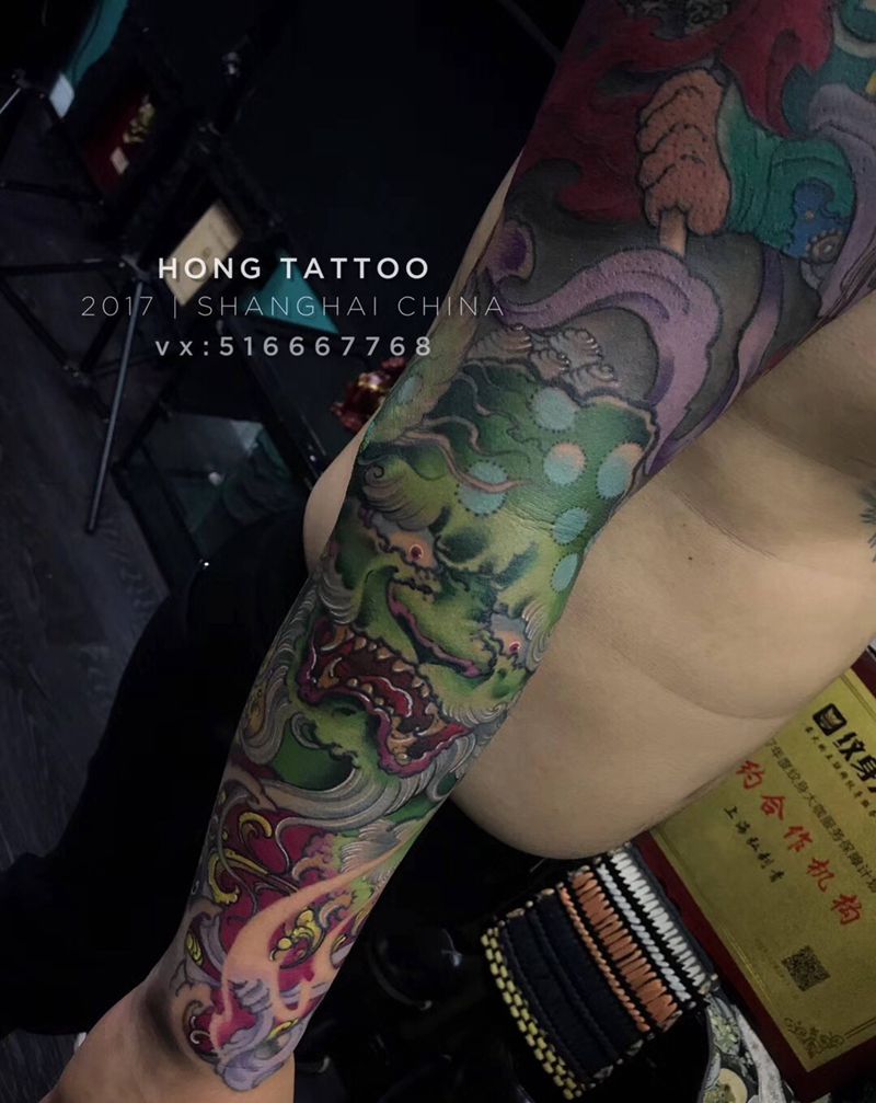 唐獅子纹身图片