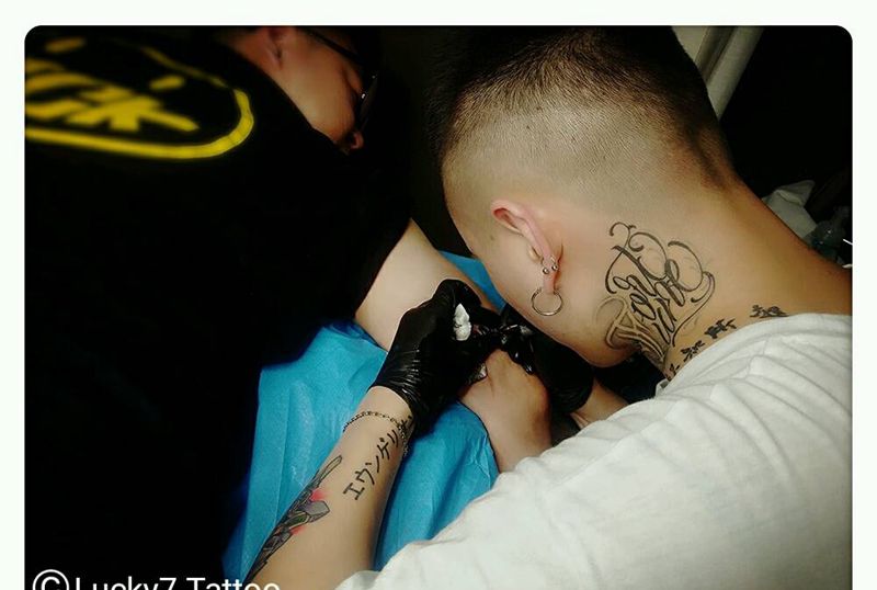 字母|幸运7纹身纹身图片_手臂字符图腾成品纹身图案