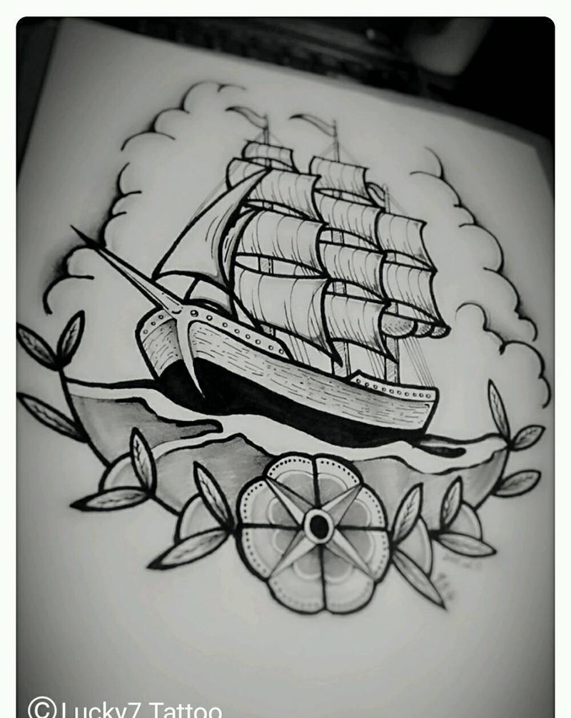 幸运7纹身纹身图片_欧美手稿纹身图案