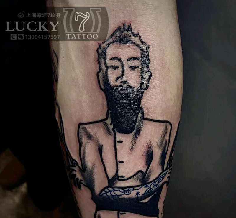 理发师|幸运7纹身纹身图片_手臂人物原创成品纹身图案