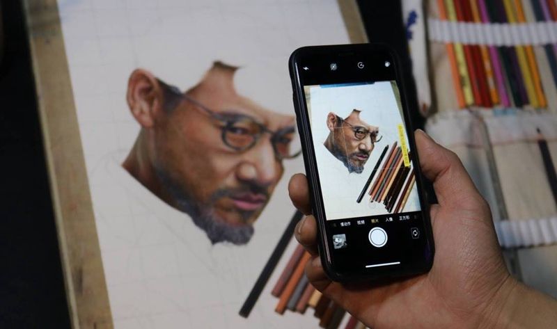 彩铅手绘 张学友纹身图片