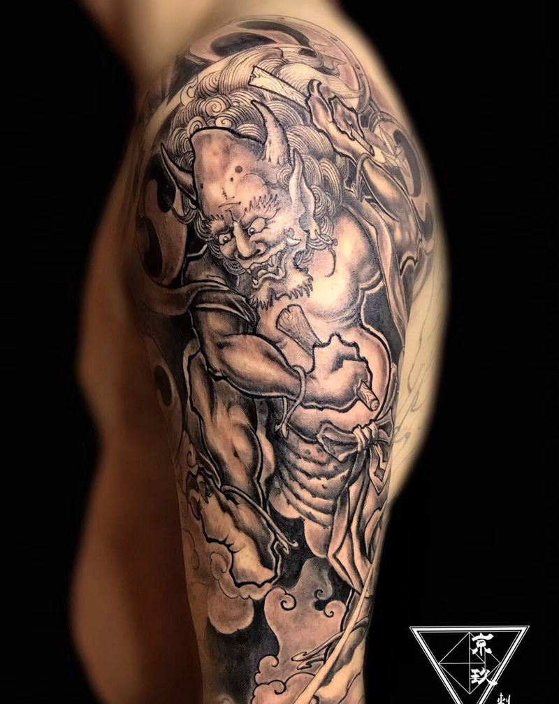 顾客自带图纹身图片_成品手臂传统宗教人物鬼神纹身图案