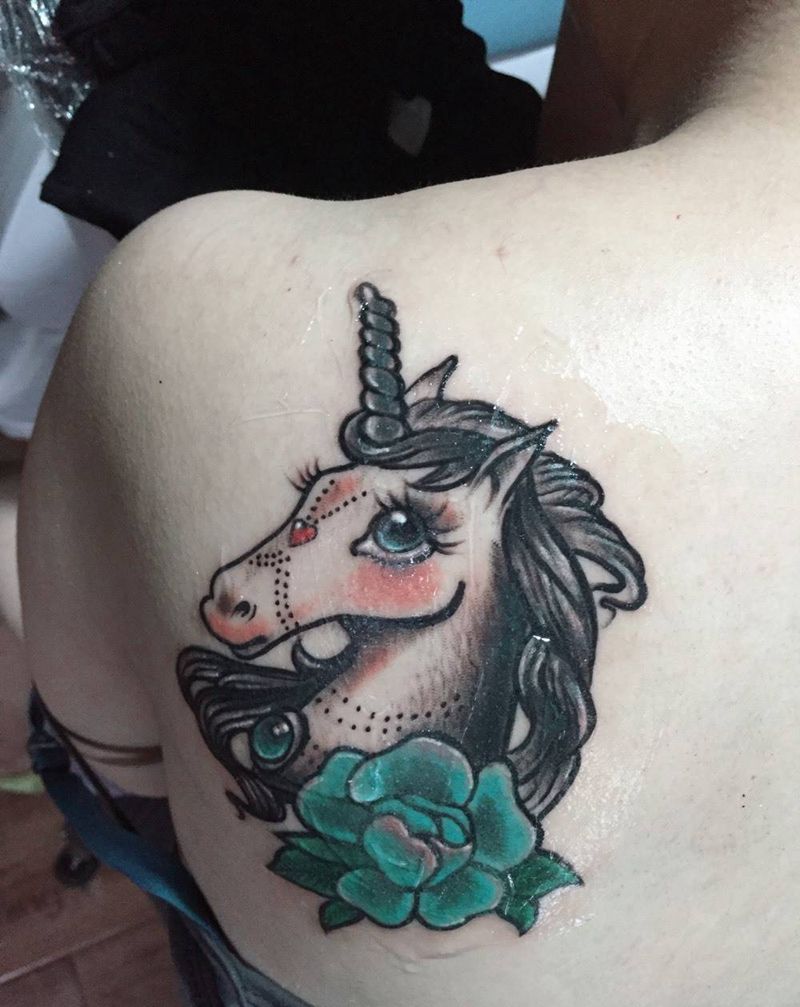 可爱的独角兽纹身图片
