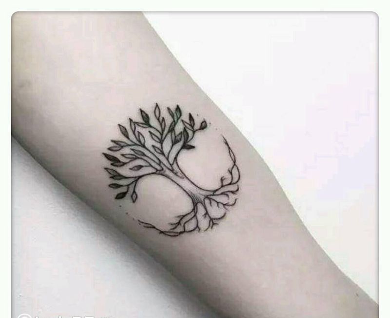 树|幸运7纹身纹身图片_手臂清新植物图腾成品纹身图案