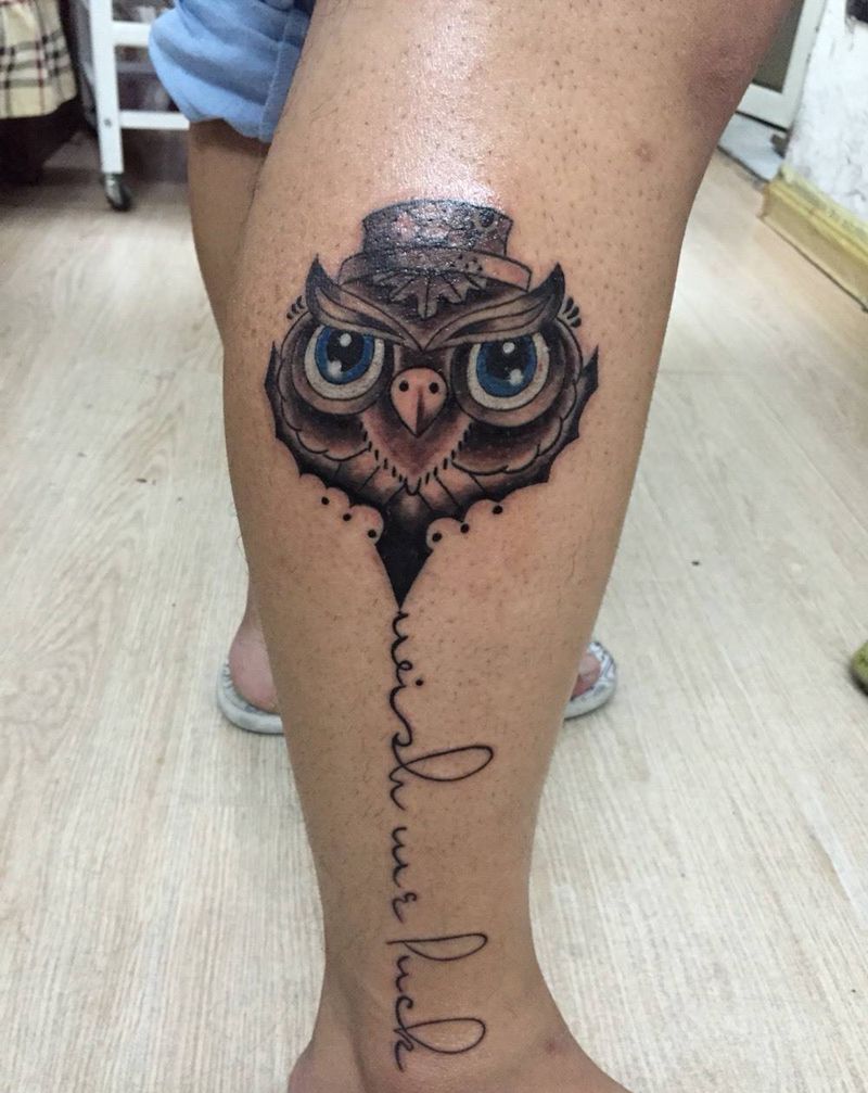 欧美猫头鹰纹身纹身图片