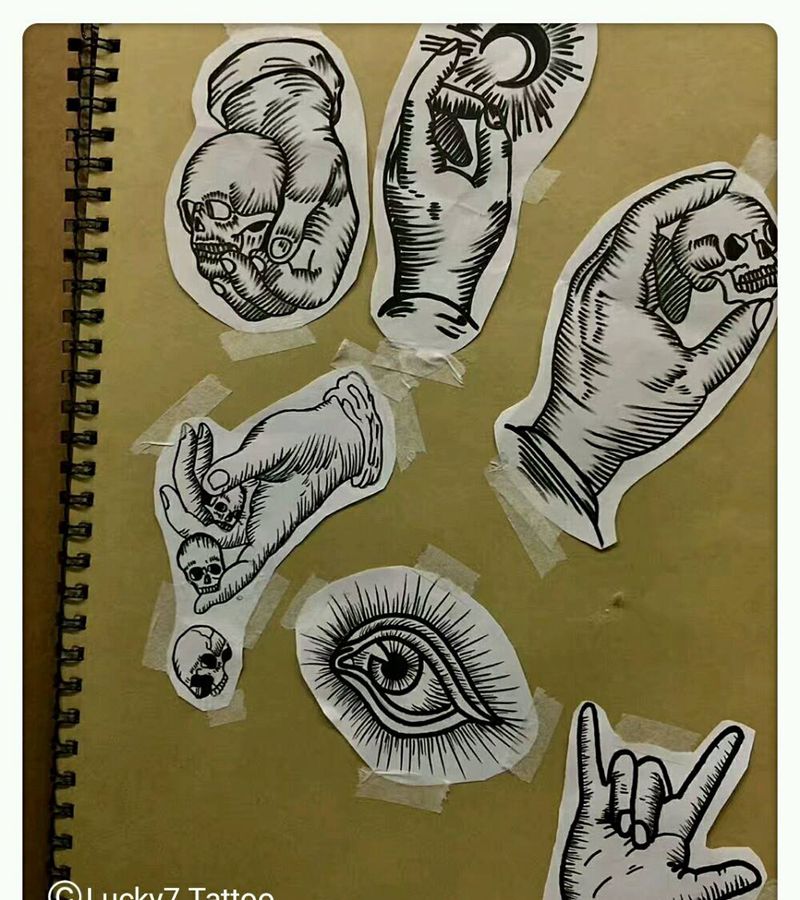 欧美|原创小稿|幸运7纹身纹身图片_欧美原创手稿纹身图案