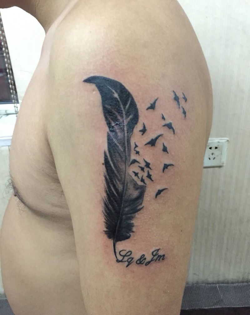 羽毛纹身合集纹身图片