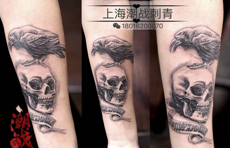 敢死队纹身图片_成品欧美写实手臂动物鬼神纹身图案