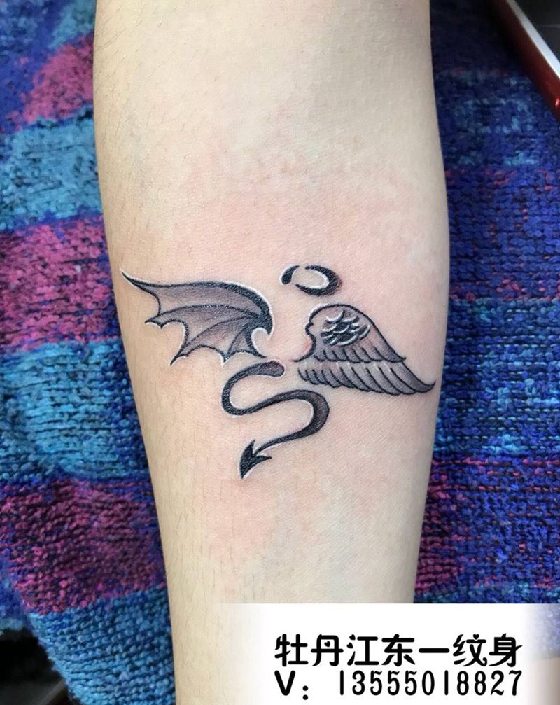 天使与恶魔纹身图片