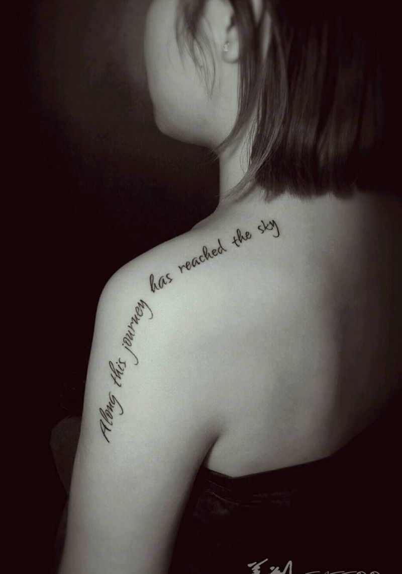 英文一串纹身图片_肩部欧美字符成品纹身图案