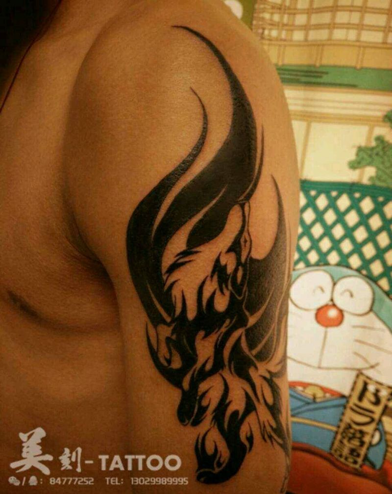 狼图腾、纹身图片_肩部腰部手臂腿部传统贴纸几何动物静物成品纹身图案