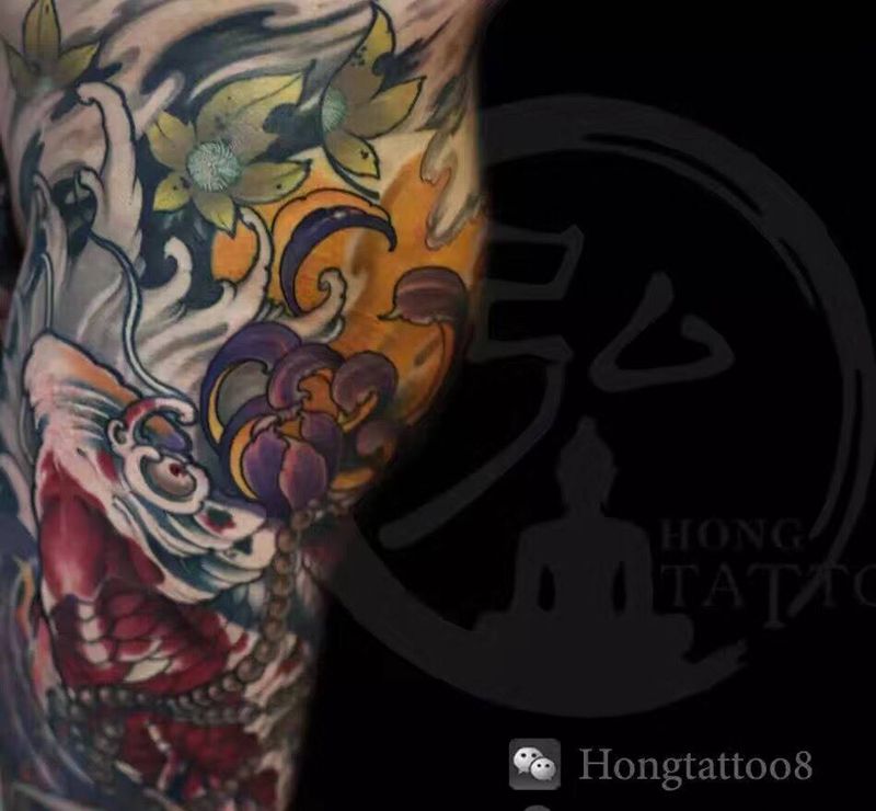 富贵白鲤纹身图片