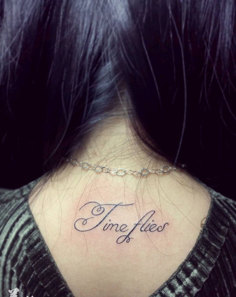 英文纹身图片_颈部欧美字符成品纹身图案