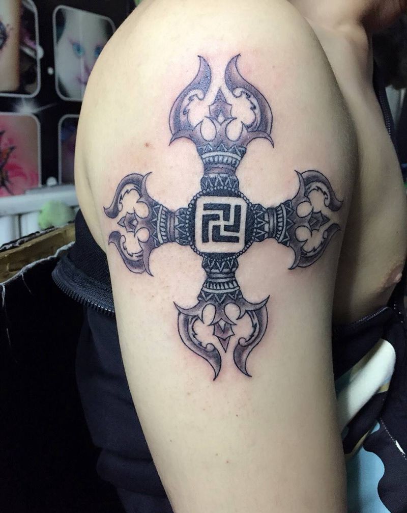 降魔杵纹身图片