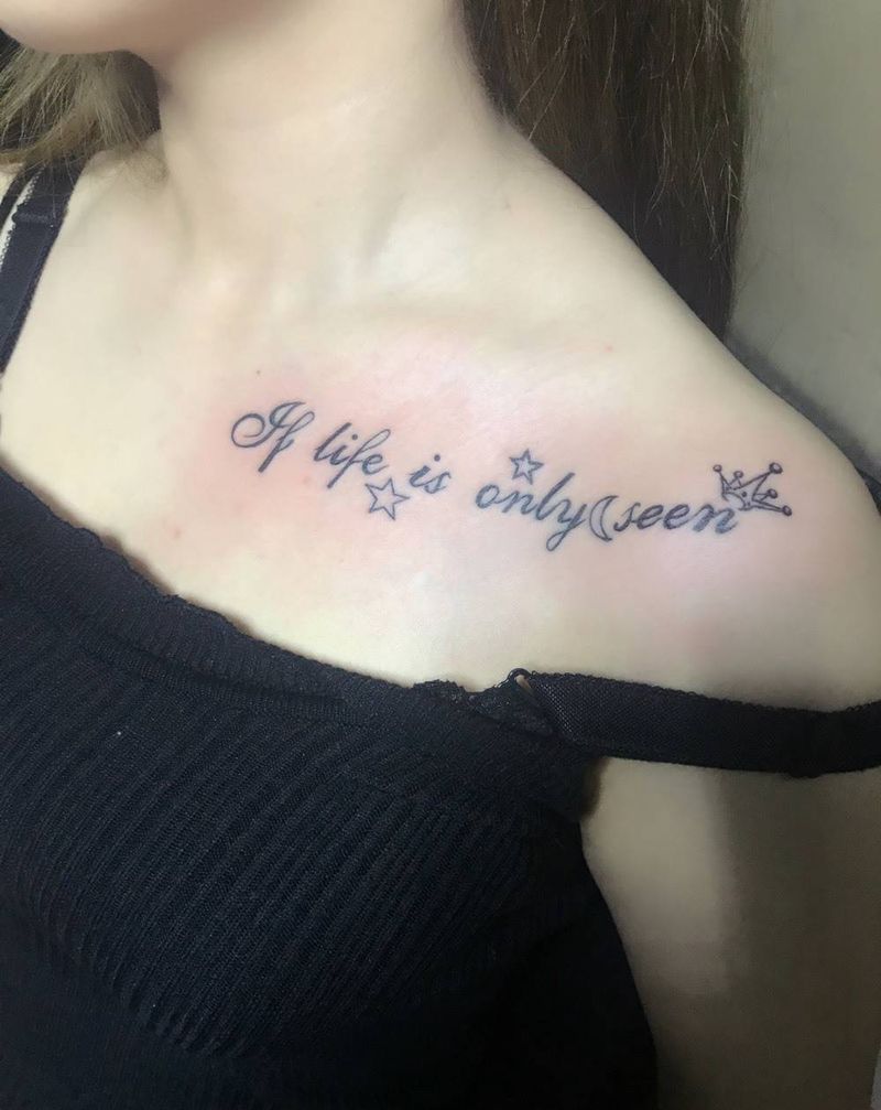 锁骨时尚英文纹身图片