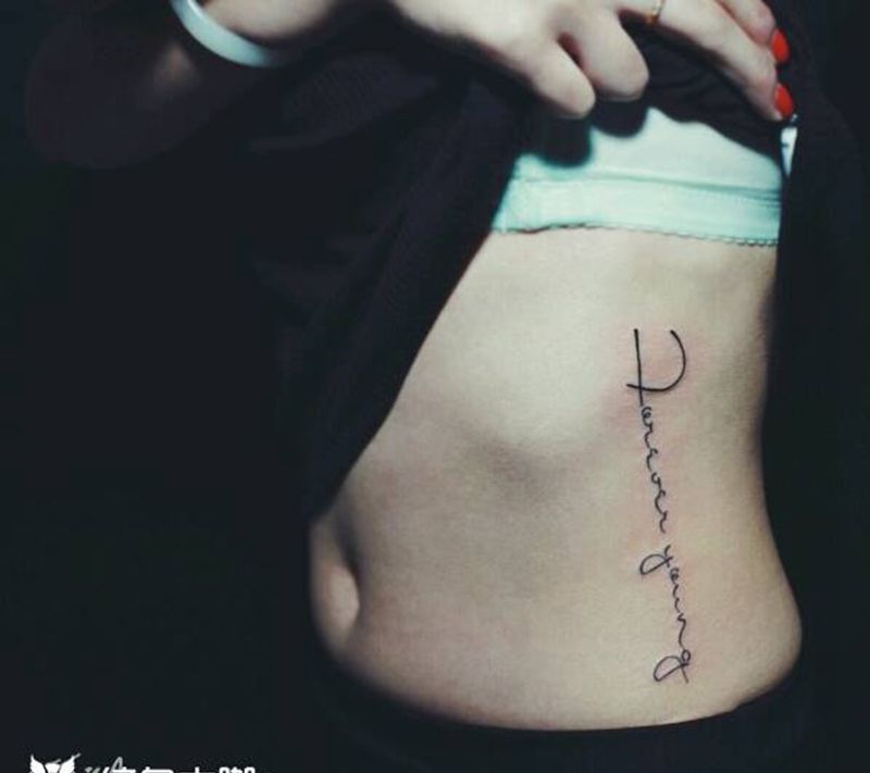 英文纹身图片_腰部欧美字符成品纹身图案