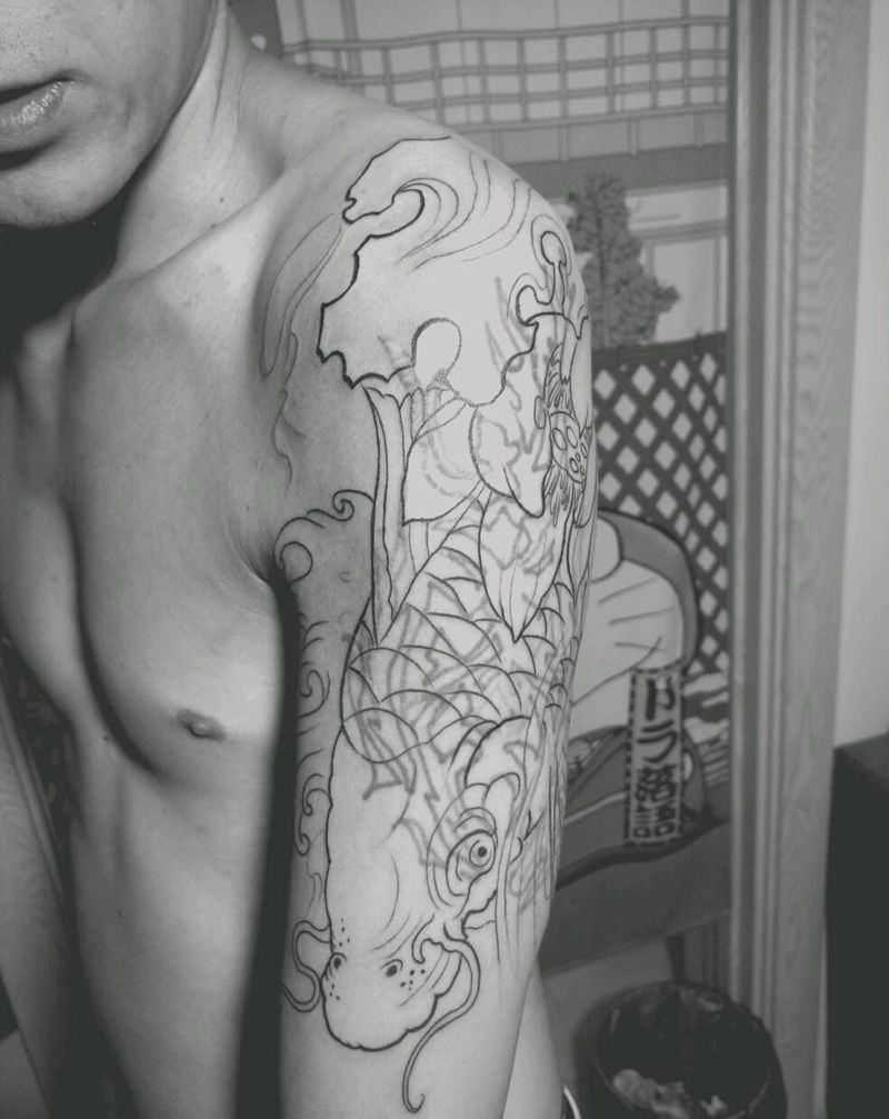 遮盖旧纹身！纹身图片_肩部传统动物成品纹身图案