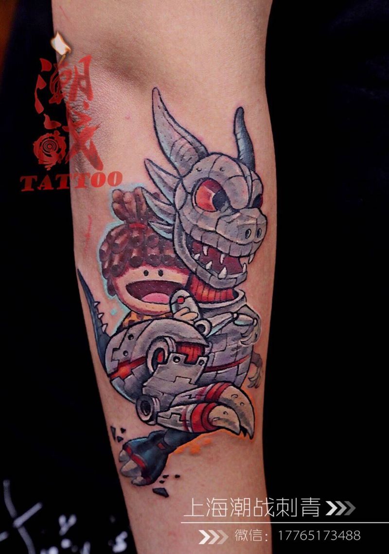 机暴纹身图片_成品手臂欧美清新人物动物纹身图案